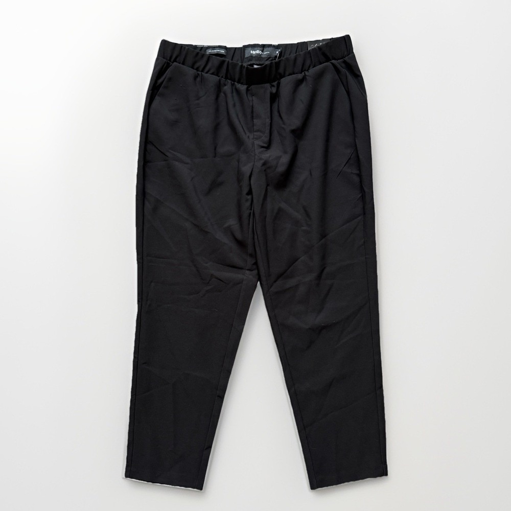 NWT Torrid Studio Refined Crepe Pull-On Relaxed Taper Pant Black XL 1R High Rise